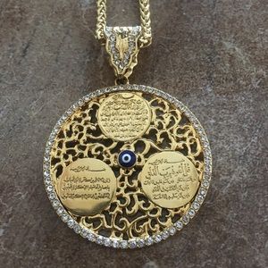 Arabic Gold Necklace Eid Ramadan Ayatual Kursi